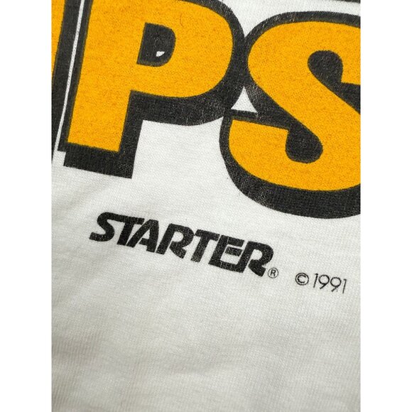 Vintage Starter Pittsburgh Penguins 1991 Single Stitch Deadstock Size L Mens Whi - Picture 6 of 11